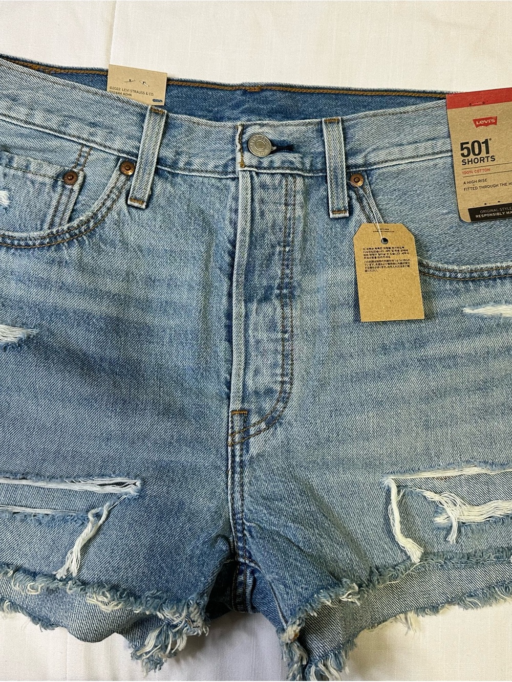 Levi's Light Blue Distressed women’s Denim Shorts